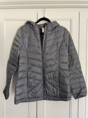 Lole Gray Quilted Hooded Puffer Jacket